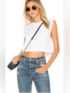 Free People movement inspire White Sleeveless Cropped Muscle Tank ba